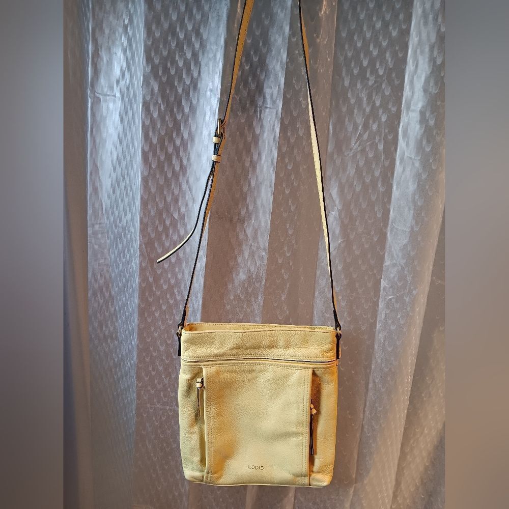 Lodis Light Yellow Crossbody Bag with Adjustable Strap and Soft Fabric